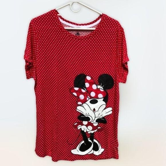 Disney Tops - DISNEY PARKS MINNIE MOUSE RED POLKA DOT SHIRT M- 1 left!